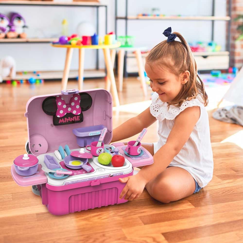Maleta de Viagem Minnie Cozinha Playset 3 Em 1 Multikids - BR1298